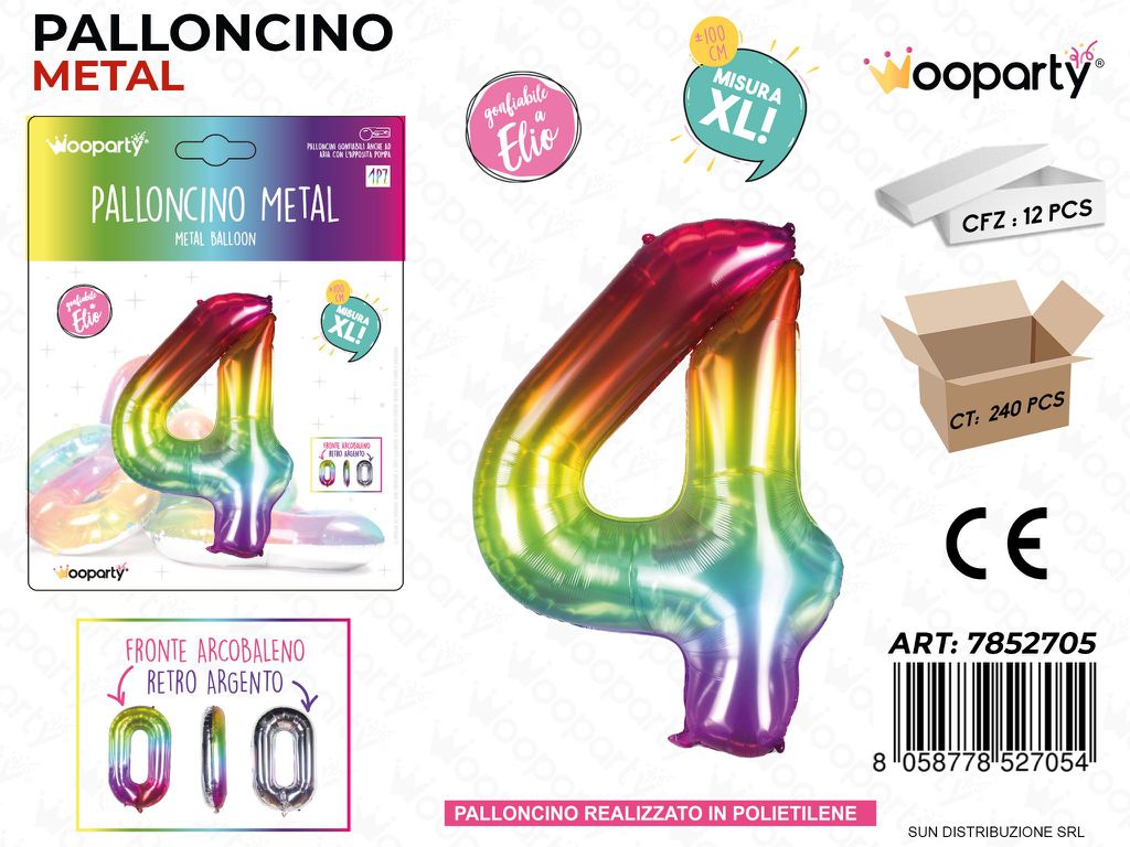 Palloncino Metal M.color N.4 100CM