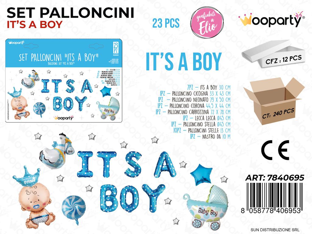 Set Palloncini Its a Boy 23PCS Ass. /Pz da 6/12