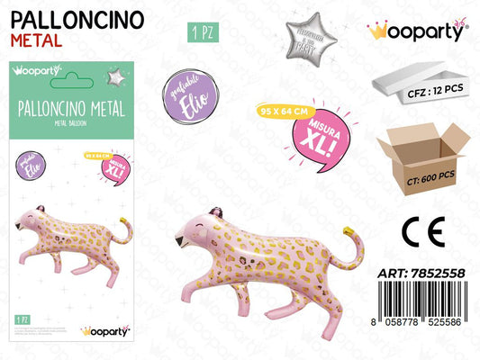 Wooparty Palloncini Metal Leopardo 95*64CM