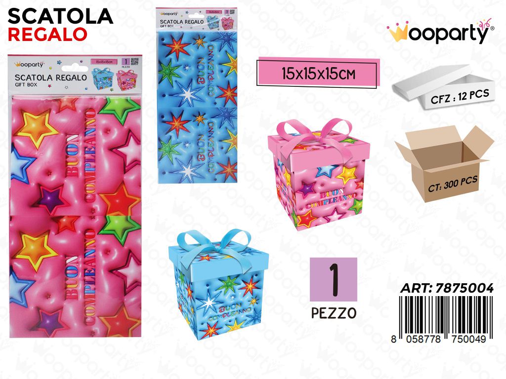 Wooparty Scatola Regalo B.compl. Ass. 15*15*15CM