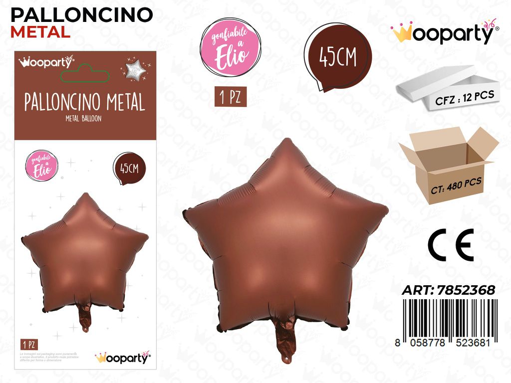 Wooparty Palloncino Metal Stella 45CM