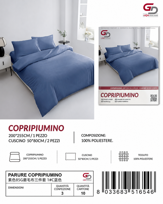 Parure Copripiumino Copripiumino+2 Federe Cuscino 200*255Cm 50*80+20Cm