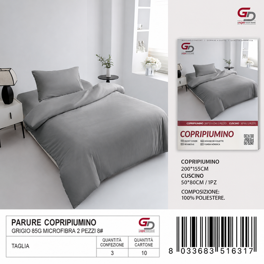 Parure Copripiumino Copripiumino+1 Federa Cuscino 200*155Cm 50*80+20Cm