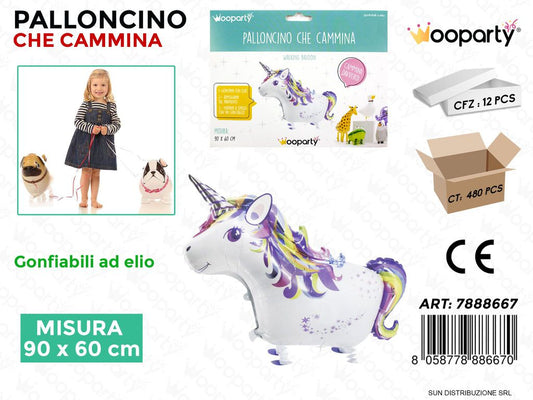 Palloncino Che Cammina Unicorno 90*60CM