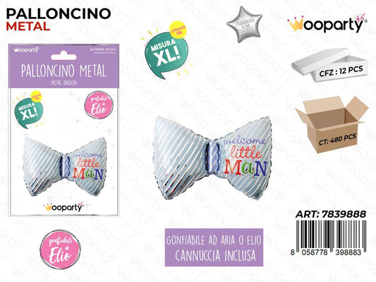 Palloncino Metal Fiocco Celeste 75*40 Cm