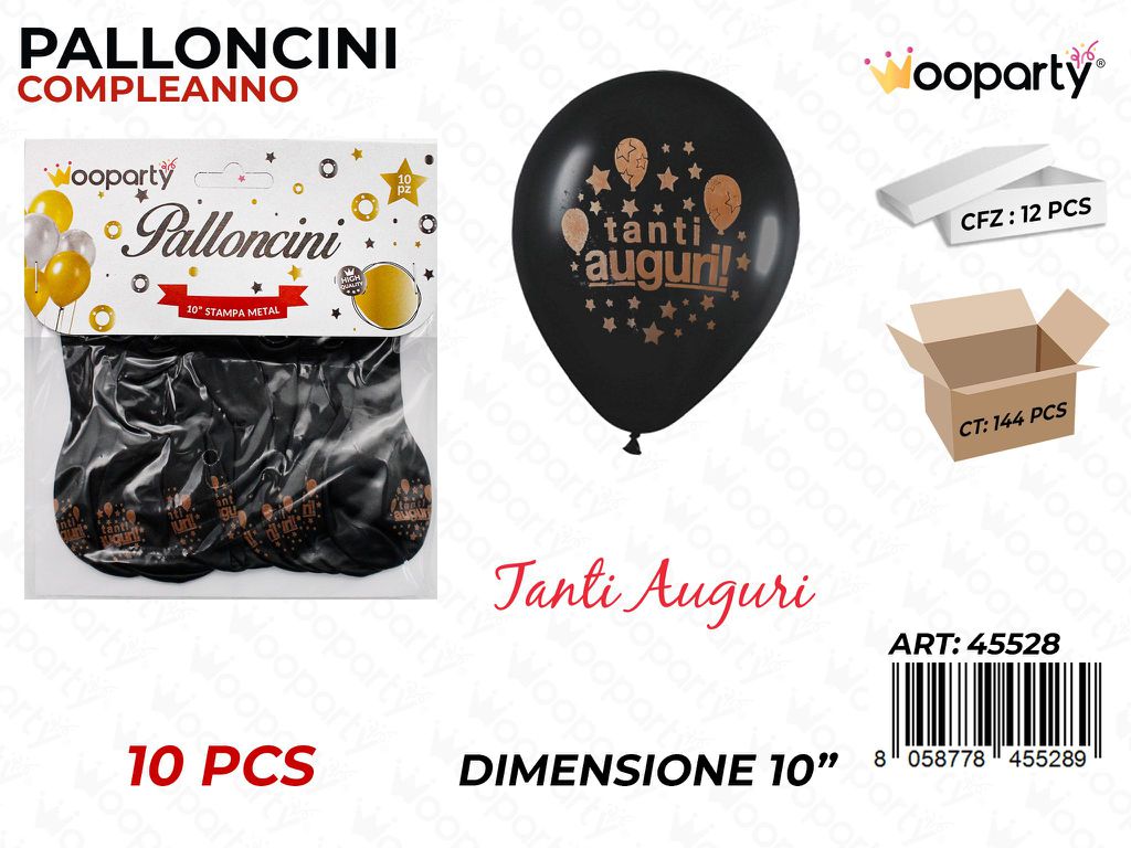 Palloncini T. Auguri Oro Metal 10 -10PCS