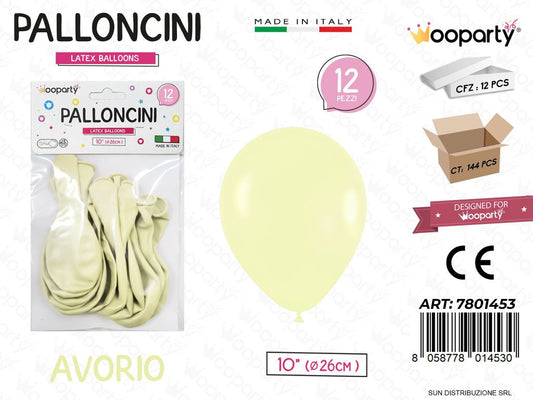 Palloncini Avorio 10 D.26CM 12PCS