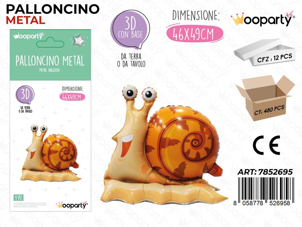 Wooparty Palloncino Metal 3D 46*49CM