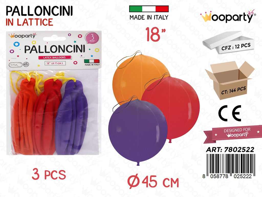 Wooparty Palloncini Punch Ball 3PCS 45CM