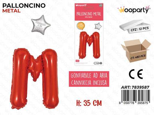 Palloncino Rosso Metal 35CM L. M