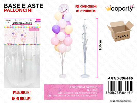 Base e Aste per Palloncini 160CM 19PCS