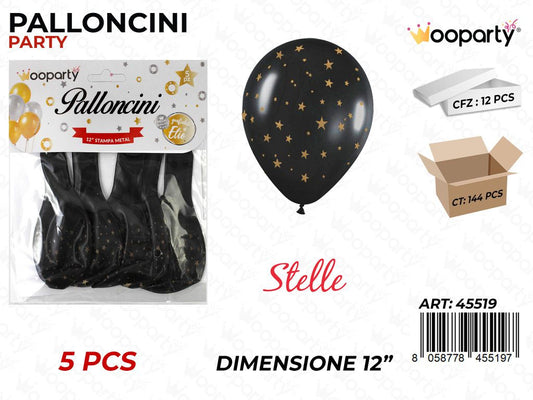 Palloncini Stelle Oro Metal 12 -5PCS