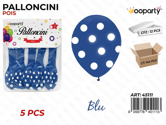 Palloncini Blu Pois 10 5PCS