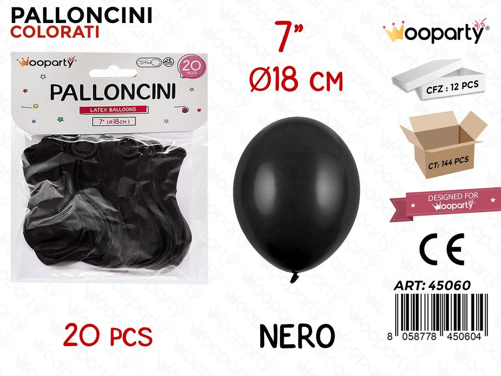 Palloncino Nero 7 20PCS