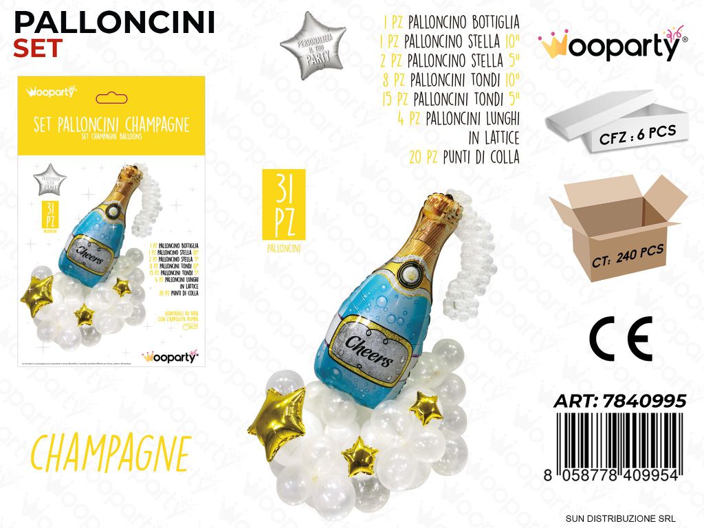 Set Palloncini Champagne 31PCS Ass.