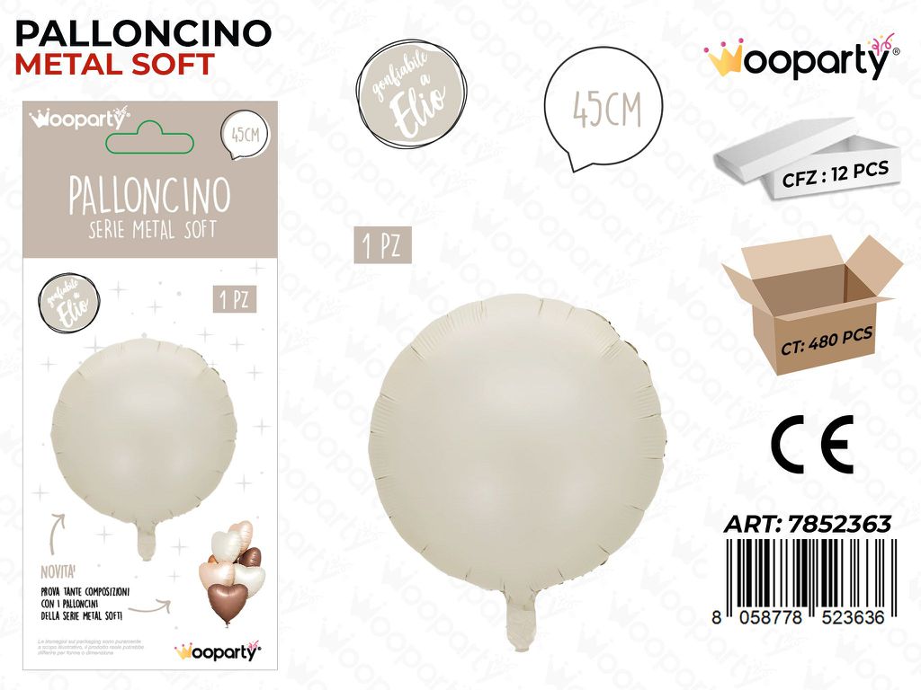 Wooparty Palloncino Metal Soft 45CM