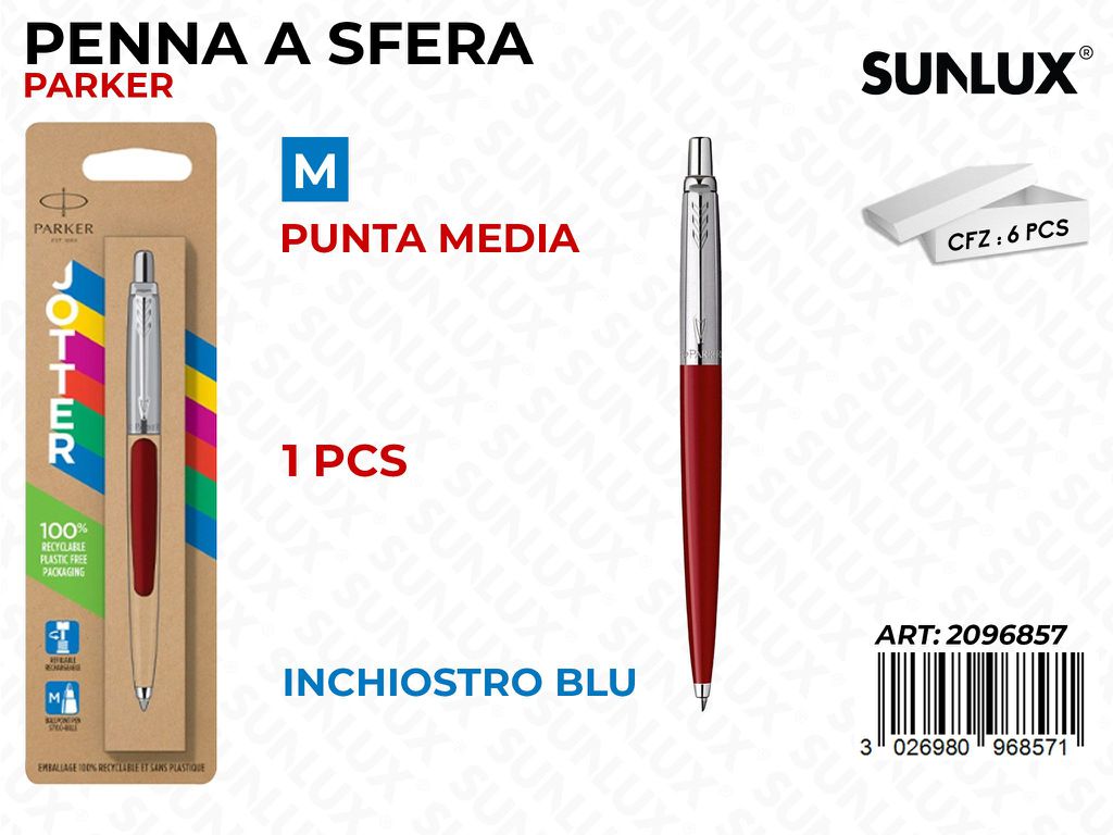 Penna a Sfera Jotter Rossa Inch. Blu M