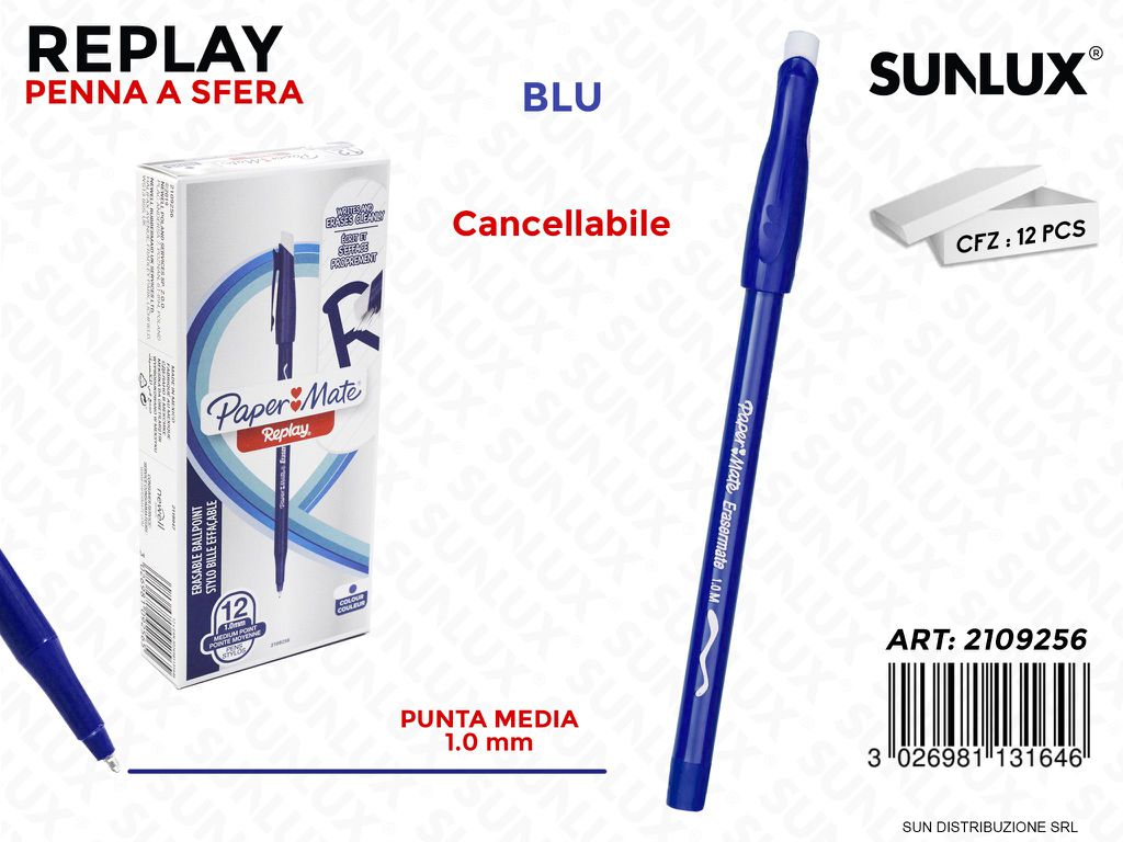 Penna a Sfera Replay Canc. Blu 1.0MM