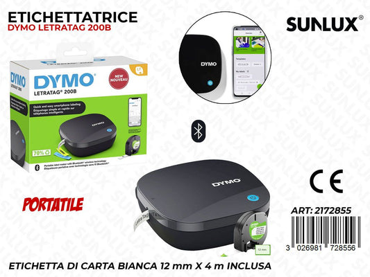 Etichettatrice Dymo Letratag 200B c/ Etic. Bia.