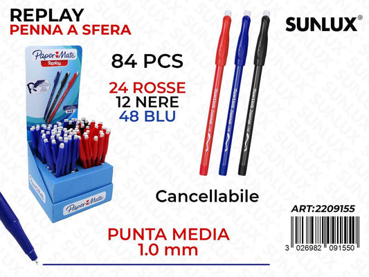 Esp. Penna a Sfera Replay Canc. 3COL. 1.0MM