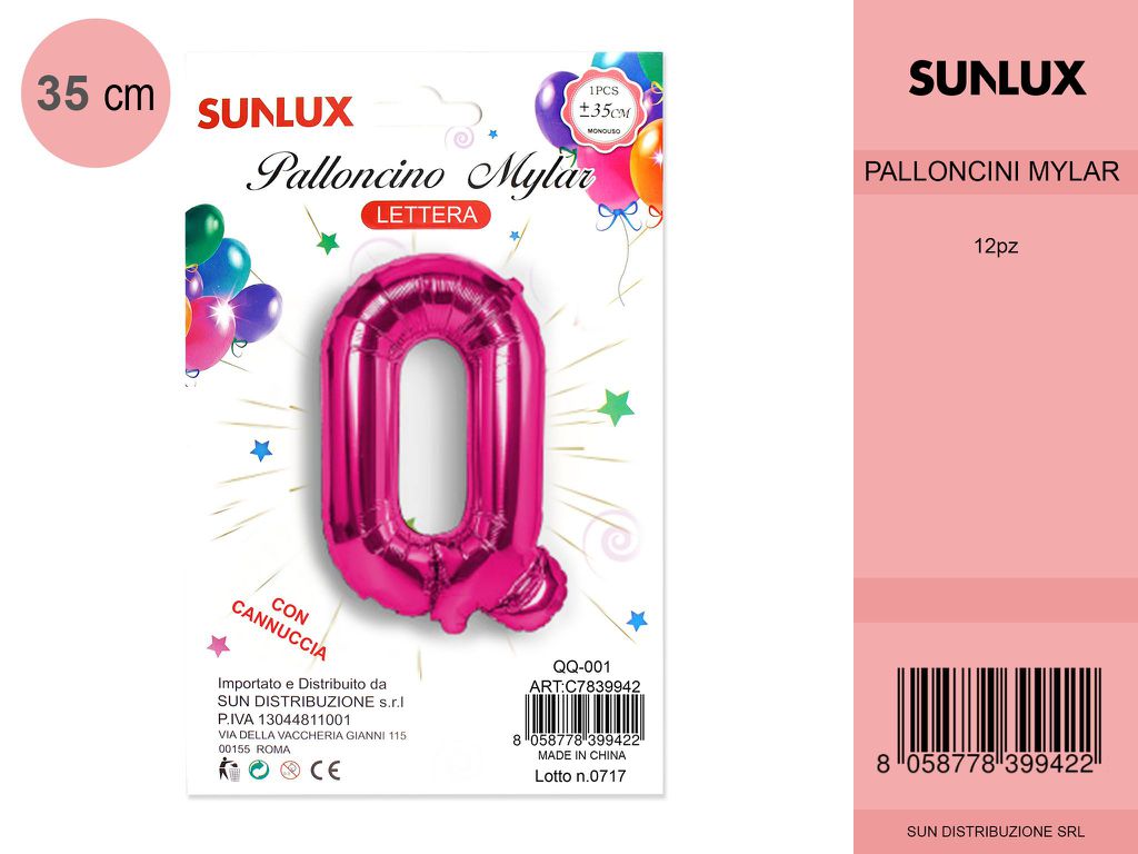 Palloncino Mylar Fucsia Lettera Q