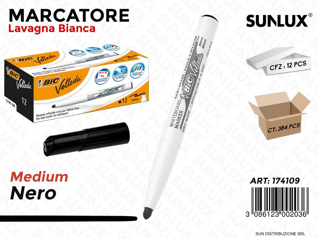 Bic Marcatore Medium Velleda Nero
