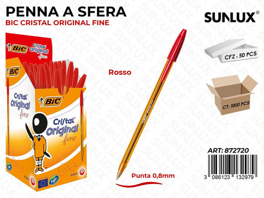 Bic Cristal Fine Rosso 0.8MM