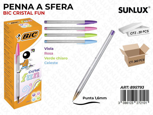 Bic Penna Sfera Cristal Fun Large 1.6MM / Pz da 20