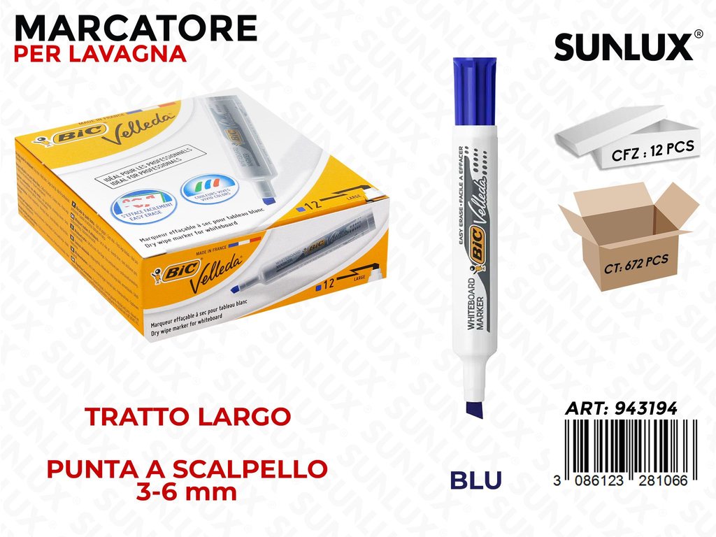 Bic Velleda 1791 Blu P.scalp.
