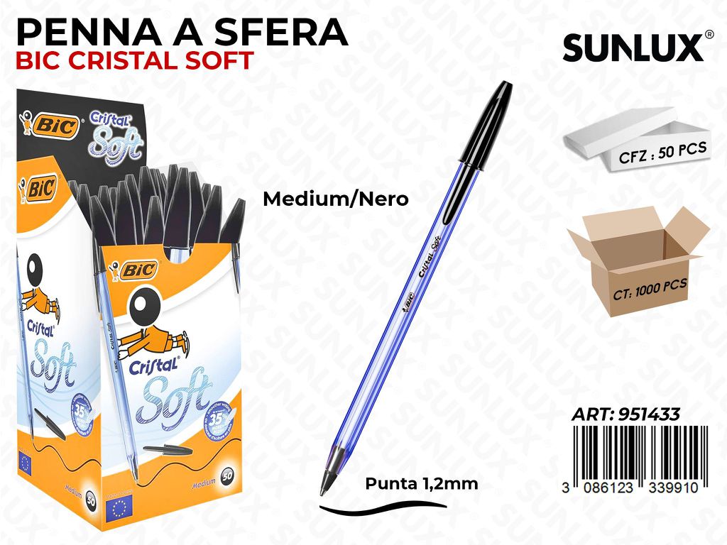 Bic Cristal Soft Nero 1.2MM