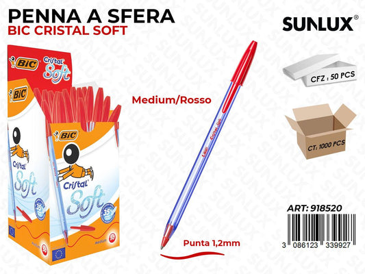 Bic Cristal Soft Rosso 1.2MM