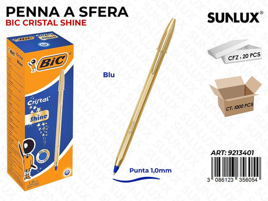 Bic Cristal Shine Celebrate Blu 1.0MM /Pz 20