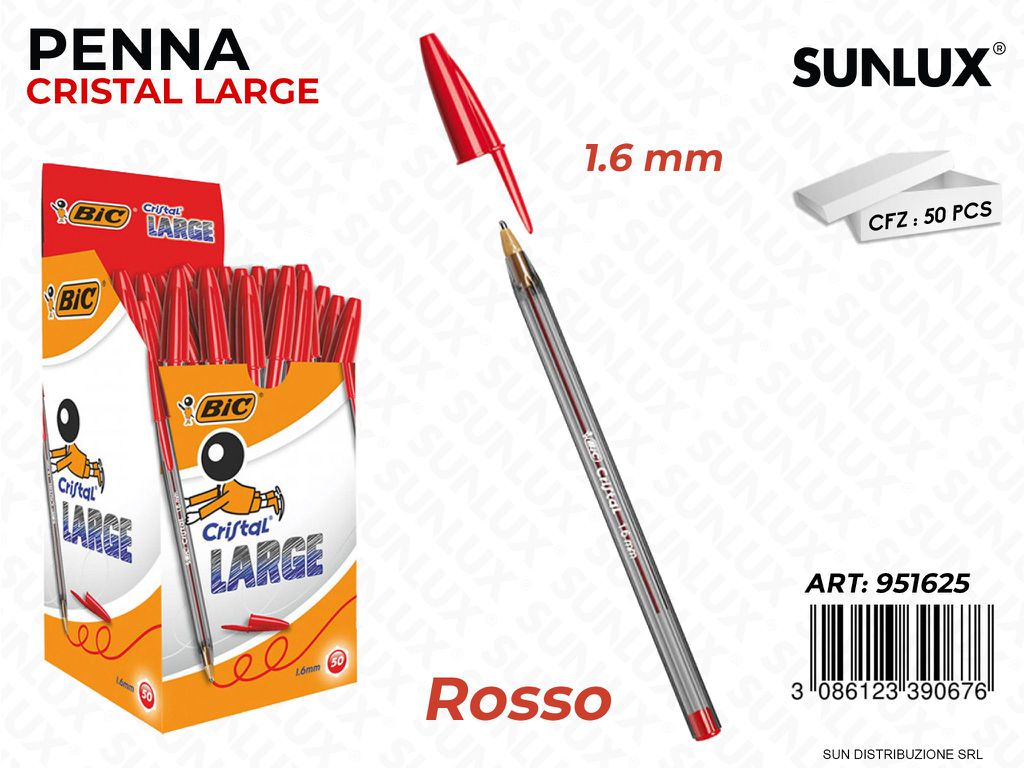 Bic Penna Cristal Large 1.6MM Rosso