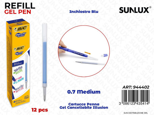 Bic Gelocity Illusion Refill Blu 0.7M 1