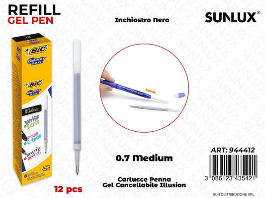 Bic Gelocity Illusion Refill Nero 0.7M