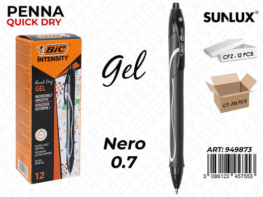 Bic Gel-ocity Quick Dry 0.7MM Nero