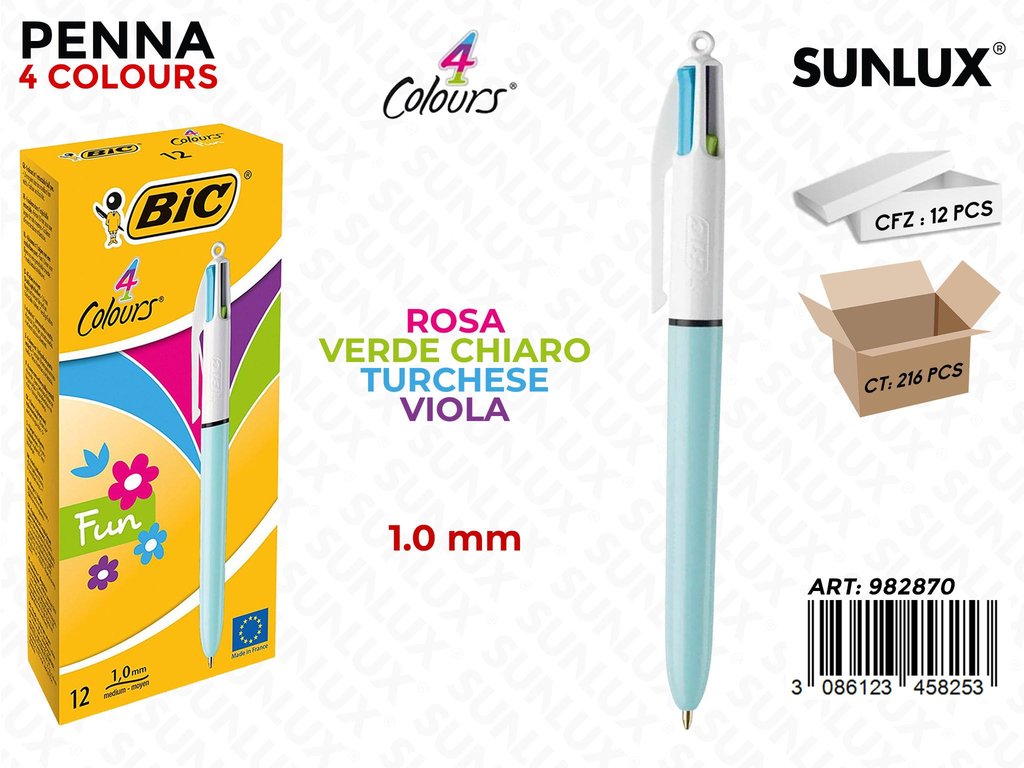 Bic. 4 Colours Fun Light Blue 1.0MM