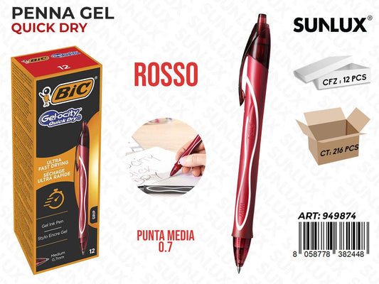 Bic Gelo Quick Dry Rosso