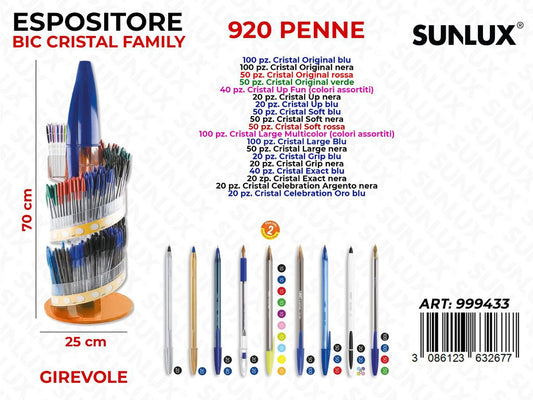 Esp. Girevole Bic Cristal Family 25*70CM 920PCS