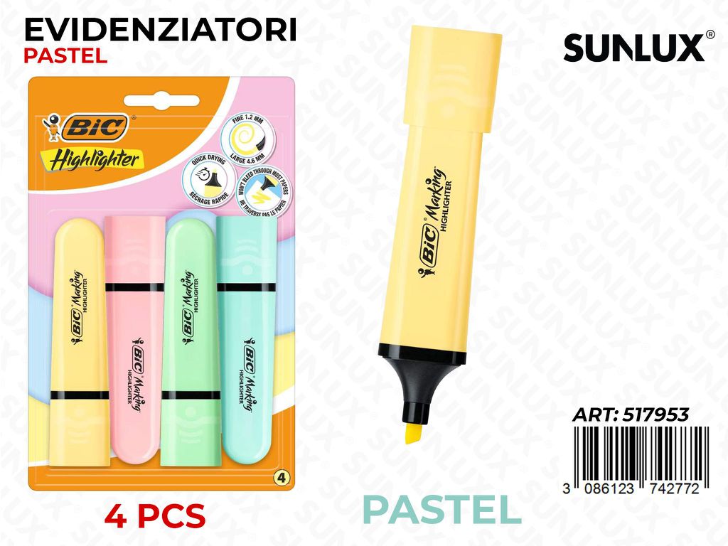 Bic. Evidenziatori Pastel 4COL.