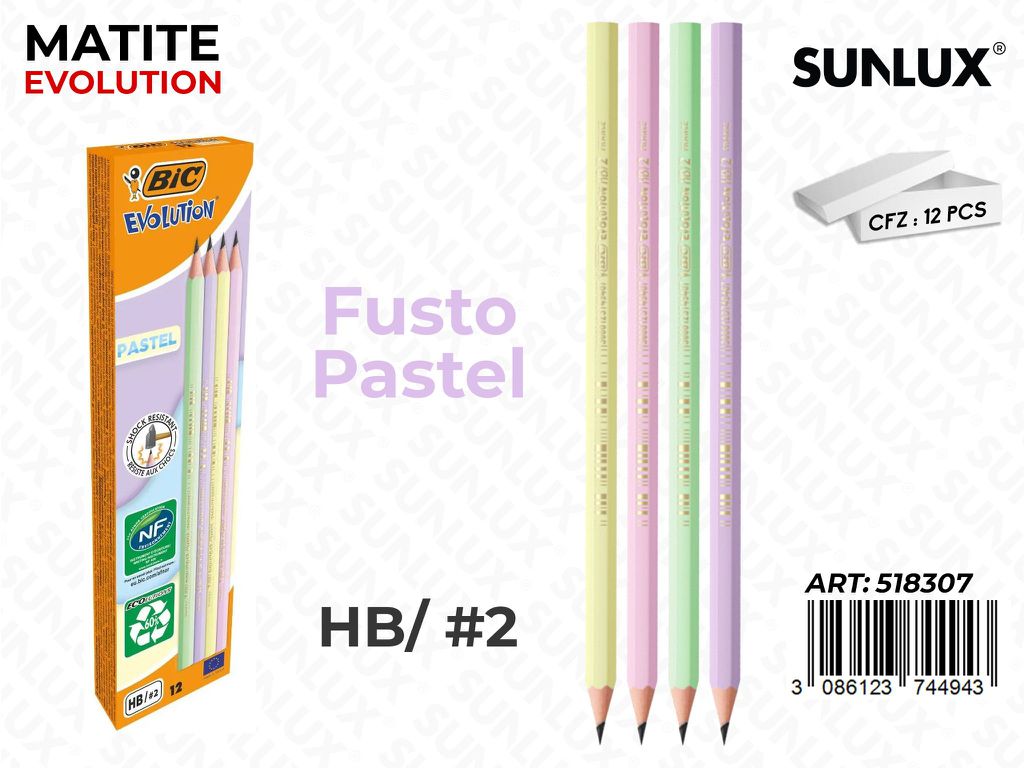 Bic Matite Evolution Pastel Hb Col. Ass