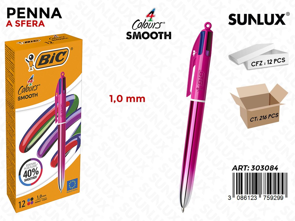Bic 4COLORI Smooth Gradient Rosa 1.0MM