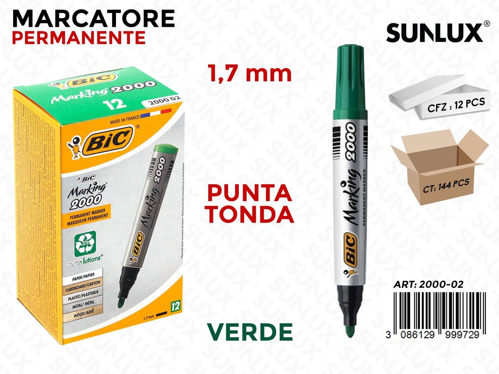 Bic Marking Perm. 2000-02 Verde 1.7MM