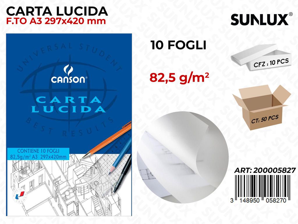 Carta Lucida 10FF A3 297*420MM 82.5GR