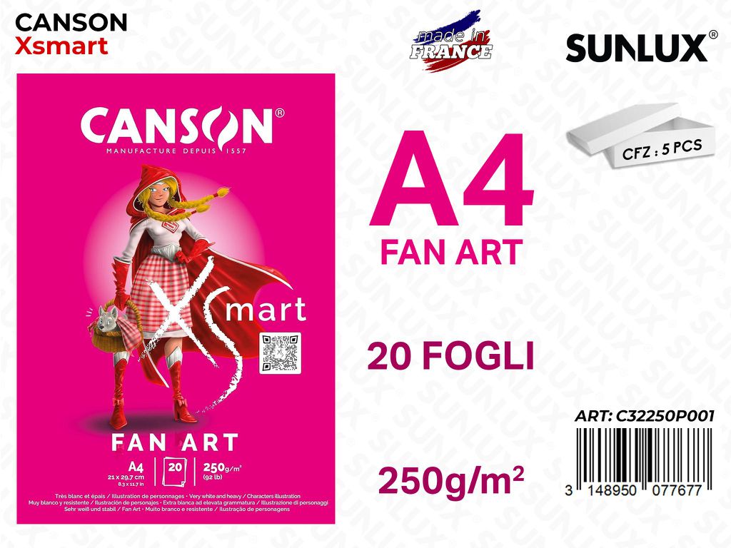 Canson Xsmart Fan Art A4 20FF 250GR