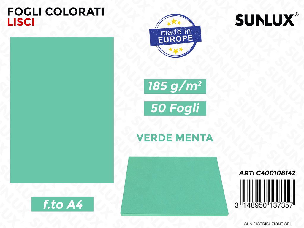 Iris Vivaldi F.to A4 Verde Menta 185GR 50FF/ Pacco
