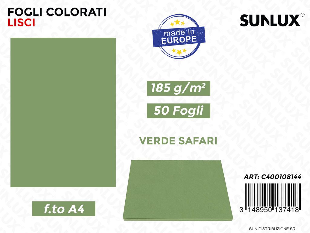 Iris Vivaldi F.to A4 Verde Safari 185GR 50FF/ Pacco