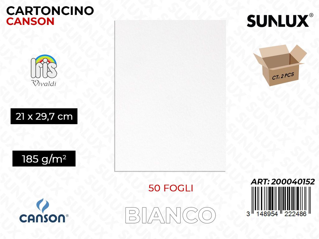 Glio Iris Vivaldi Bianco A4 185G. 50FG 01
