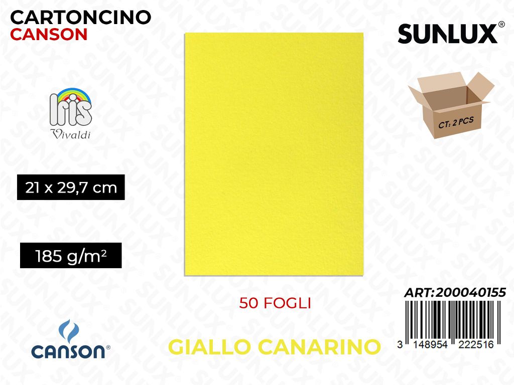 Glio Iris Vivaldi Giallo Canary A4 185G. 50 Fg 04