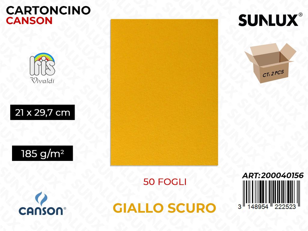 Glio Iris Vivaldi Giallo Scuro A4 185G.